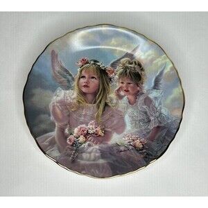 Vintage Sandra Kuck Collector's Plate w/Gold Rim "Sharing Secretes" (1996)